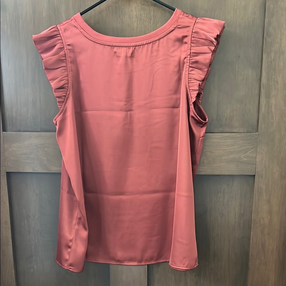 Maurices Rust Sleeveless Ruffled Blouse - Picture 5 of 6